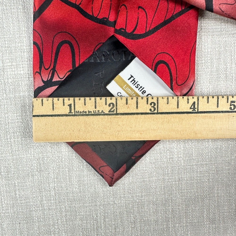 J Garcia Silk Tie Mens One Size Red Thistle Ghost Limited Edition Collection 40 - Picture 11 of 11